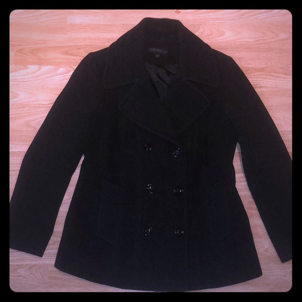 Charcoal Wool Blend Peacoat Double